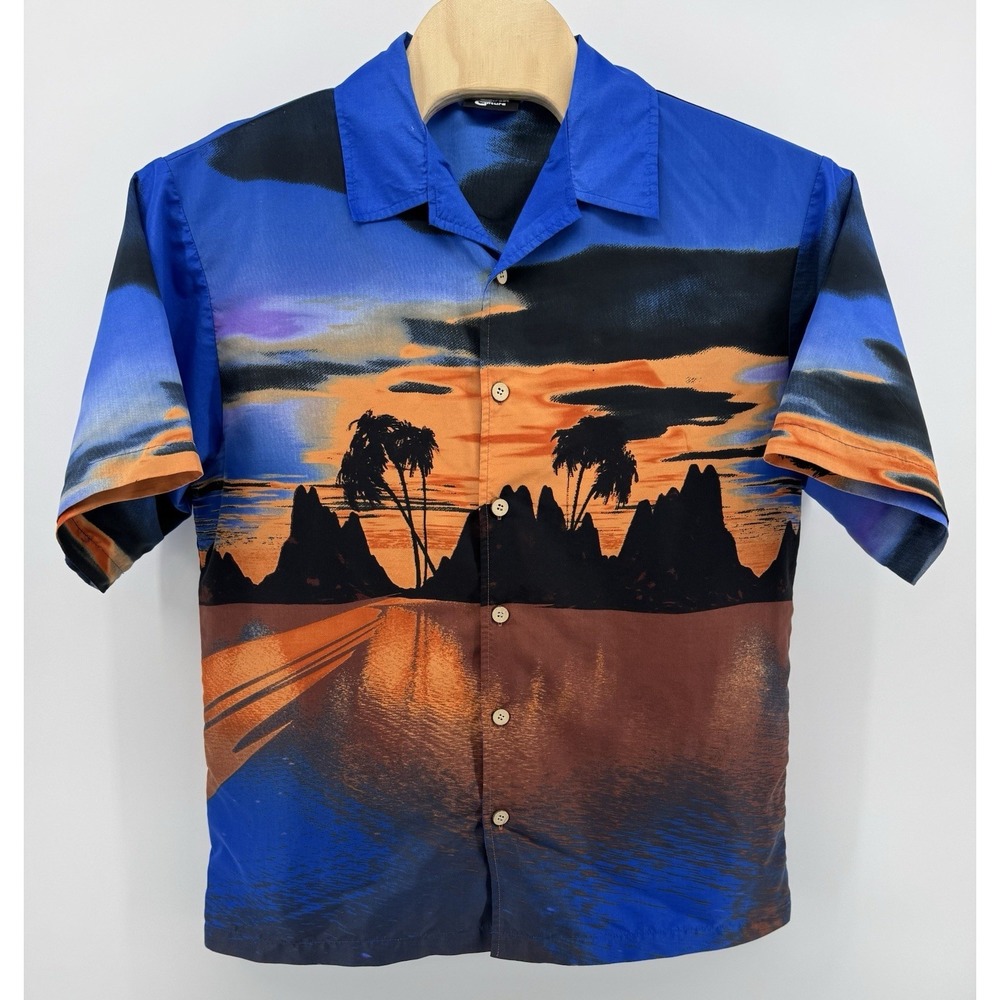 Street Culture Hawaiian Shirt Men's Size XL Floral Tropical Beach Sunset Aloha